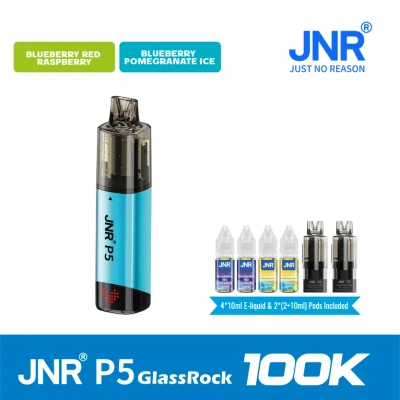 Blueberry Red Raspberry+Blueberry Pomegranate ice | JNR Vape P5 GlassRock 100K Puffs Kit - Refillable & Replaceable Pod Vape